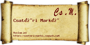 Csatári Markó névjegykártya